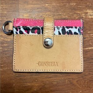 Consuela Tan and Pink Inspirational Card Holder & Wristlet